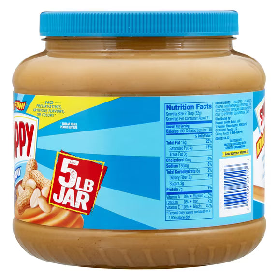 (2 Pack) SKIPPY Creamy Peanut Butter, 5 Pound Jars