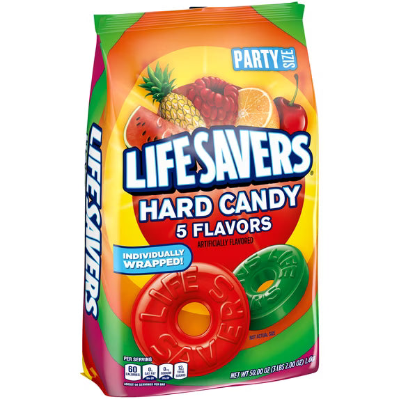 LIFE SAVERS Hard Candy, 5 Flavors Individually Wrapped Fruit Candy, (2 Pack)