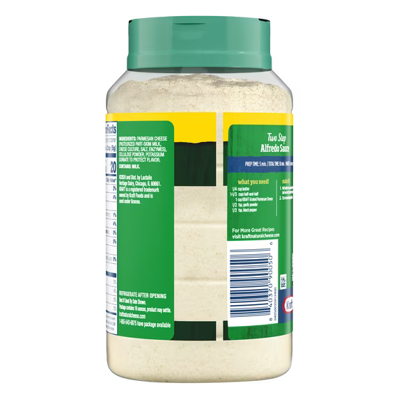 Kraft Parmesan Grated Cheese, 16 oz Shaker ( Pack of 2 )