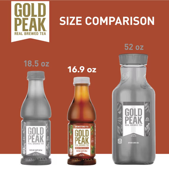 (2 PACK) Gold Peak Iced Tea, Zero Sugar Sweet Tea Bottles, 16.9 fl oz, 6 pack