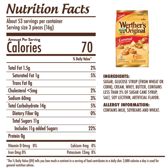 2 Packs - Werther's Original Creamy Caramel Filled Candy, 27 oz