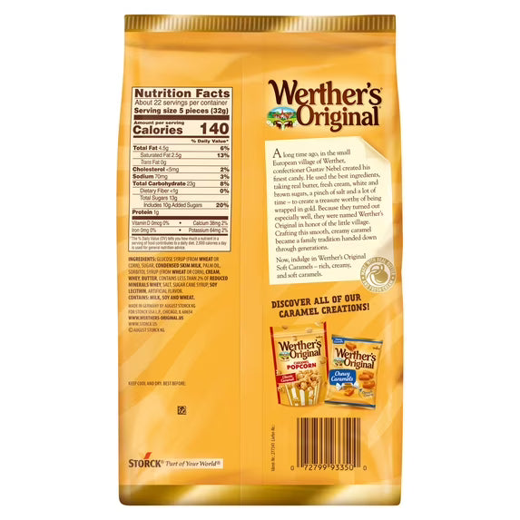 Werther's Original Soft Caramel Candy, 25 oz (2 Count)