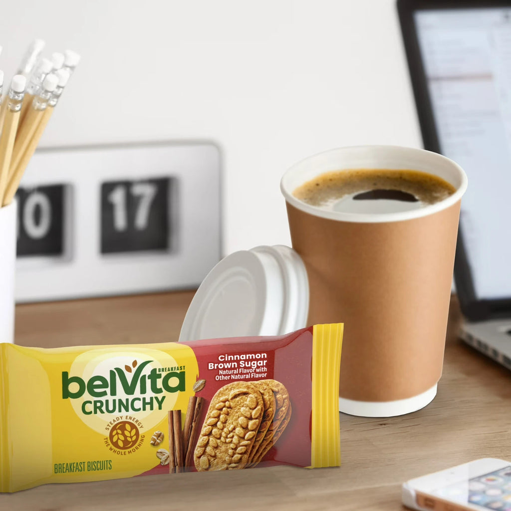 Pack of 2 belVita Breakfast Bars Biscuits, Cinnamon Brown Sugar, Value Pack, 12 Packs