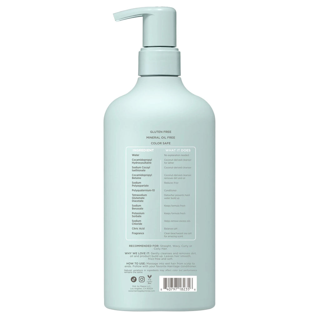 Hairitage Woody Sea Salt Anti-Frizz Shampoo | All Hair 15 Ounce (Pack of 2)