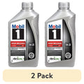 (2 pack) Mobil 1 High Mileage Full Synthetic Motor Oil 0W-20, 1 Quart