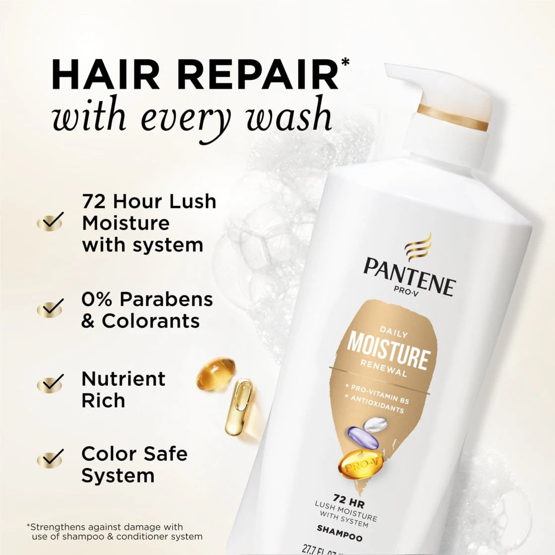 Pantene Pro-V Daily Moisture Renewal Shampoo, 27.7 oz Pack of 2
