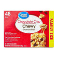 Pack of 2 Great Value Chocolate Chip Chewy Granola Bars, 0.84 oz Paper Box, 48 CT