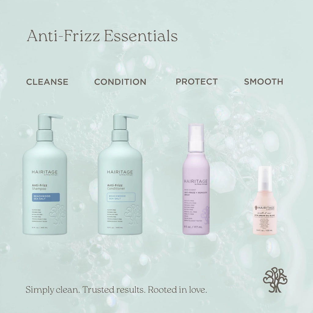 Hairitage Woody Sea Salt Anti-Frizz Shampoo | All Hair 15 Ounce (Pack of 2)